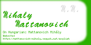 mihaly mattanovich business card