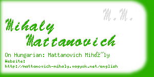 mihaly mattanovich business card